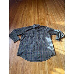 Brooks Brothers The Original Polo Shirt L Green Plaid Long Sleeve Button-Down
